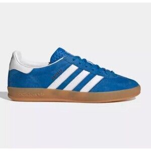 adidas Gazelle Indoor Sneakers Blue Bird Gum Suede H06260 Mens Size 11
